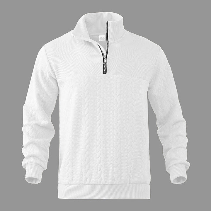 Herren Pullover Zopfstrick mit Viertelreißverschluss (14)