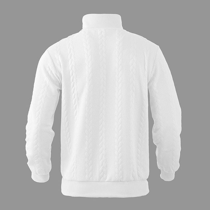 Herren Pullover Zopfstrick mit Viertelreißverschluss (15)
