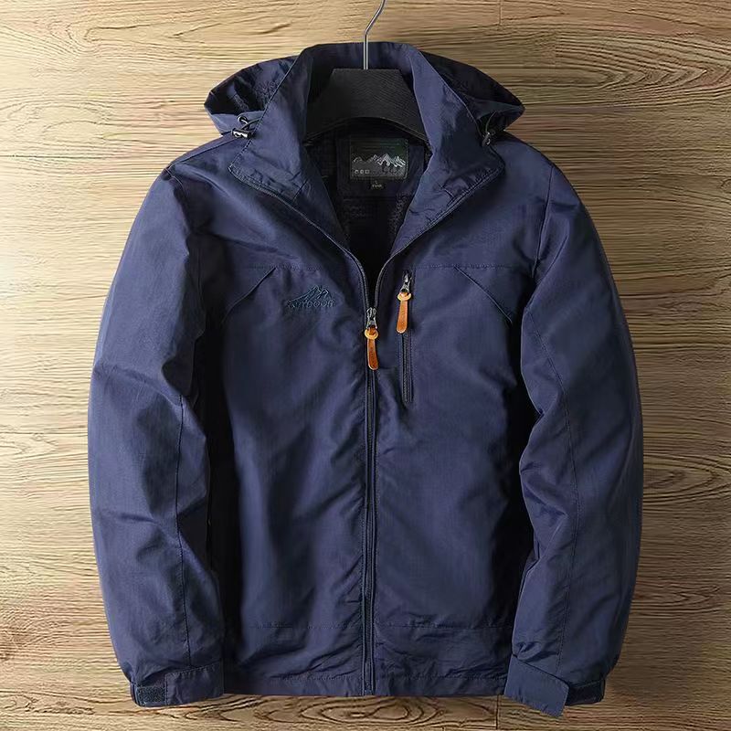 Herren Regenjacke im klassischen Outdoor-Stil in Blau