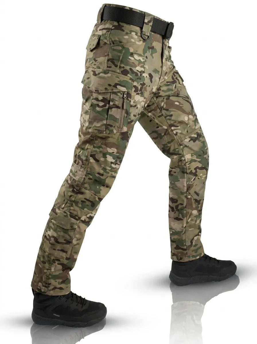 Herren Robuste Outdoor-Hose mit Taschensystem in Armeegrün
