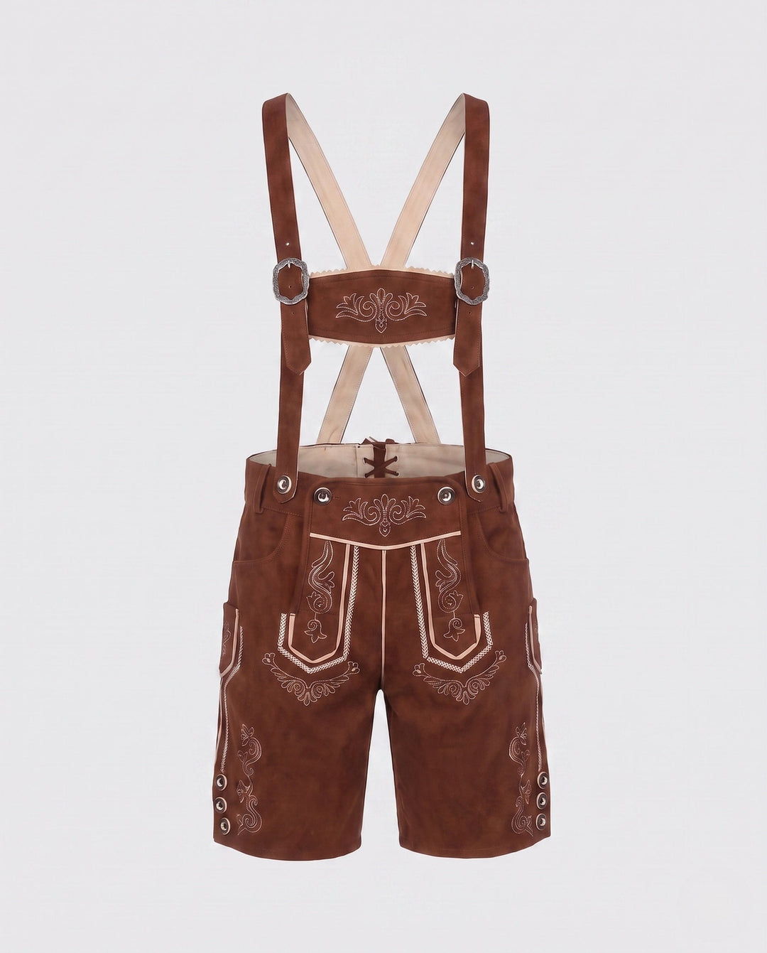 Herren Rustikale Lederhose für Oktoberfest in Khaki