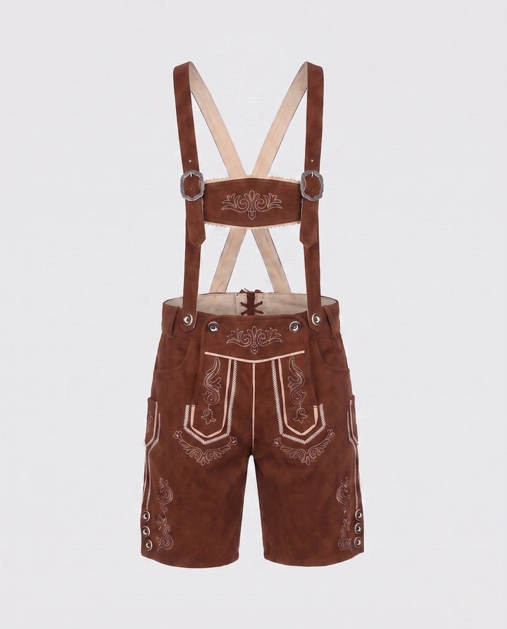Herren Rustikale Lederhose für Oktoberfest in Khaki