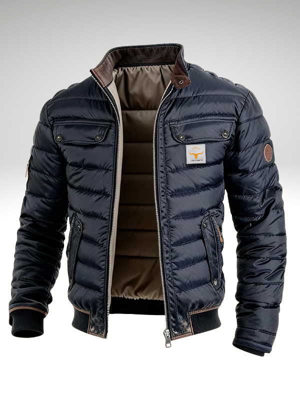Herren Steppjacke elegant für Herbst in Marineblau
