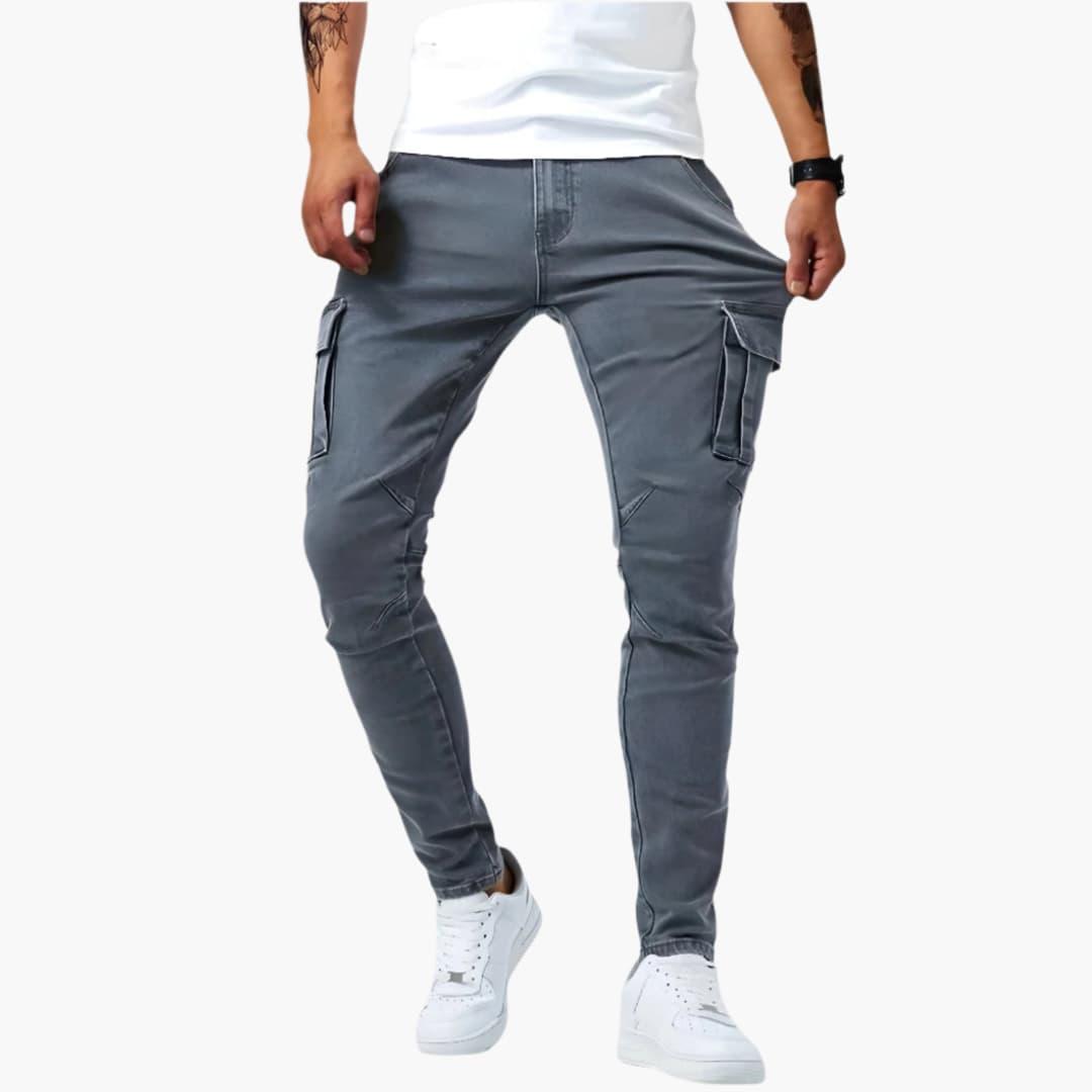 Herren Stretch Cargo-Hose zum Alltag in Grau