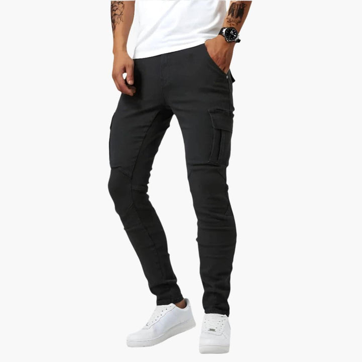 Herren Stretch Cargo-Hose zum Alltag in Schwarz