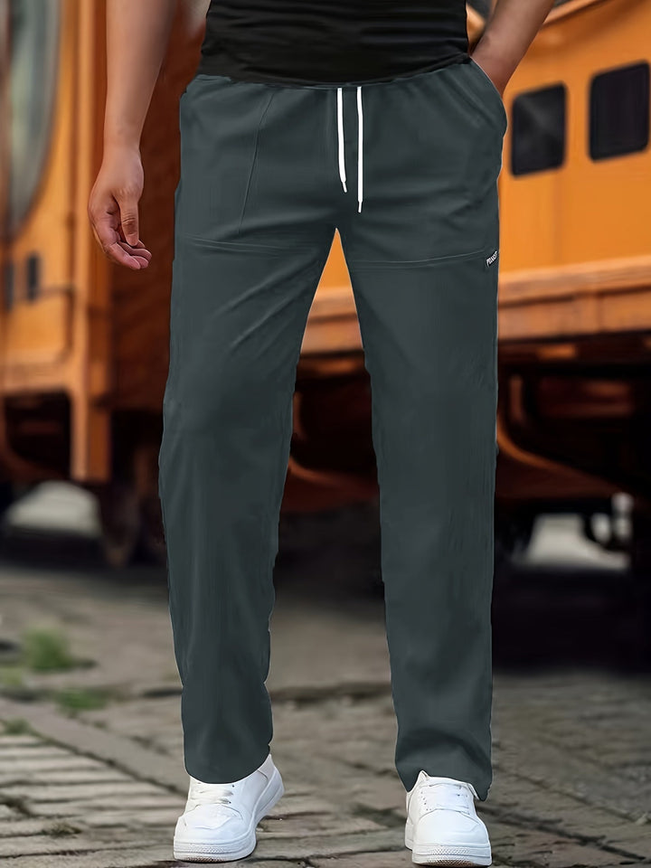 Herren Strick-Jogginghose im Lockeren Schnitt in Dunkelgrau