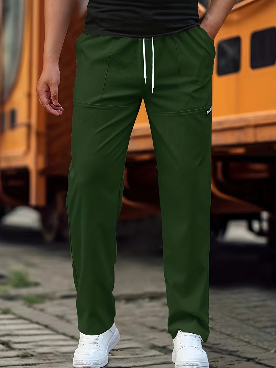 Herren Strick-Jogginghose im Lockeren Schnitt in Grün