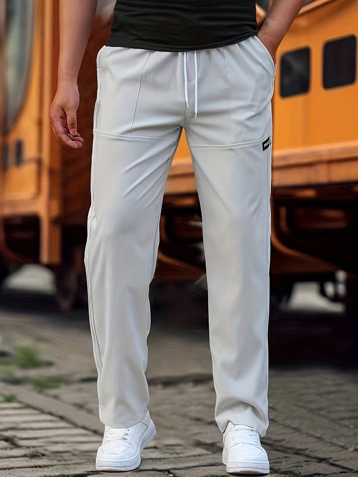 Herren Strick-Jogginghose im Lockeren Schnitt in Hellgrau