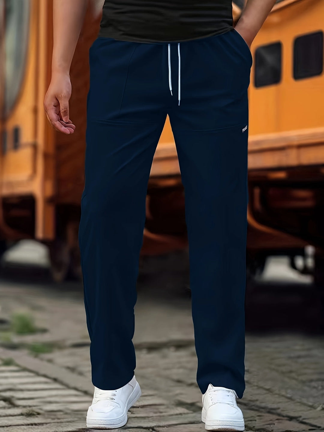 Herren Strick-Jogginghose im Lockeren Schnitt in Marineblau
