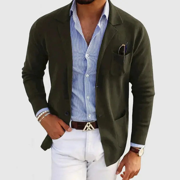 Herren Strickjacke für Beruf und Alltag in Dunkelgrün