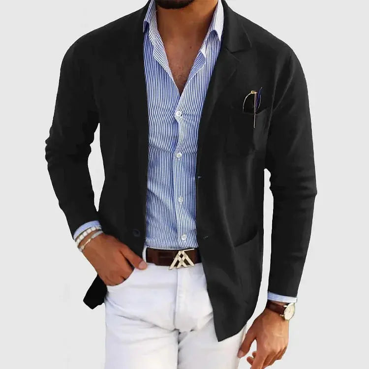 Herren Strickjacke für Beruf und Alltag in Schwarz