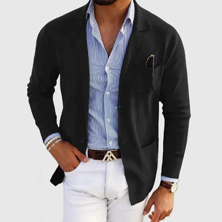 Herren Strickjacke für Beruf und Alltag in Schwarz
