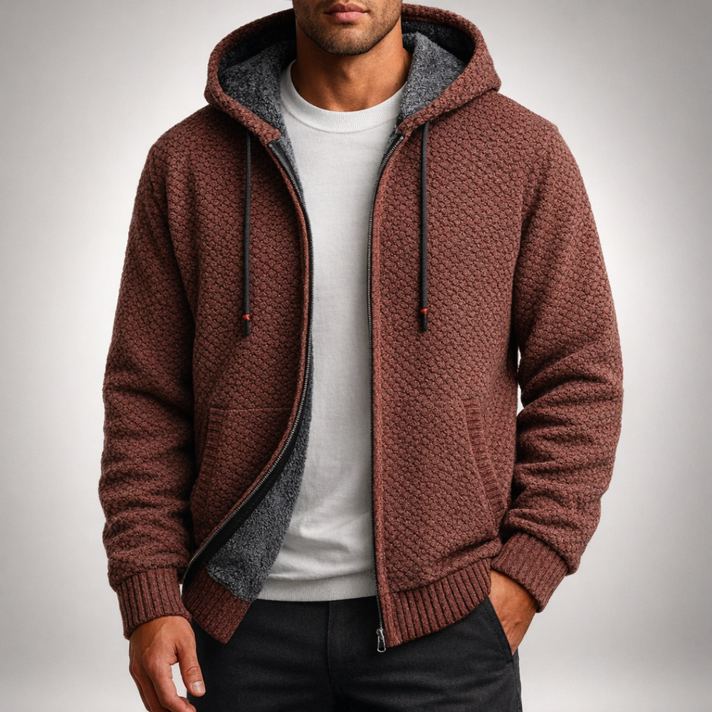 Herren Strickpullover im Urban-Stil zum Layering in Bordeaux