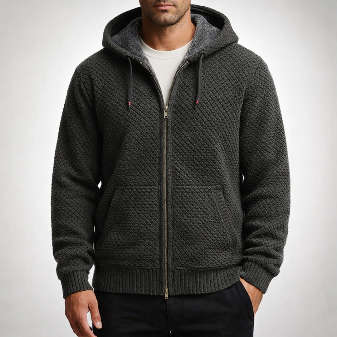 Herren Strickpullover im Urban-Stil zum Layering in Olivgrün