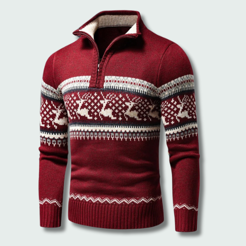 Herren Strickpullover mit Reißverschluss für Herbst