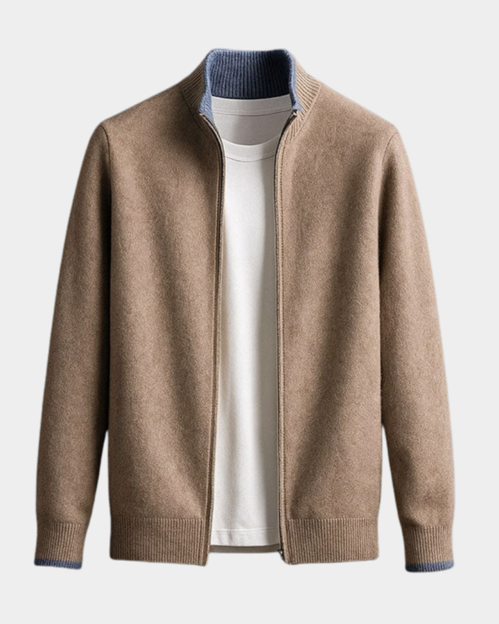 Herren Strickweste elegant im italienischen Stil in Kamel