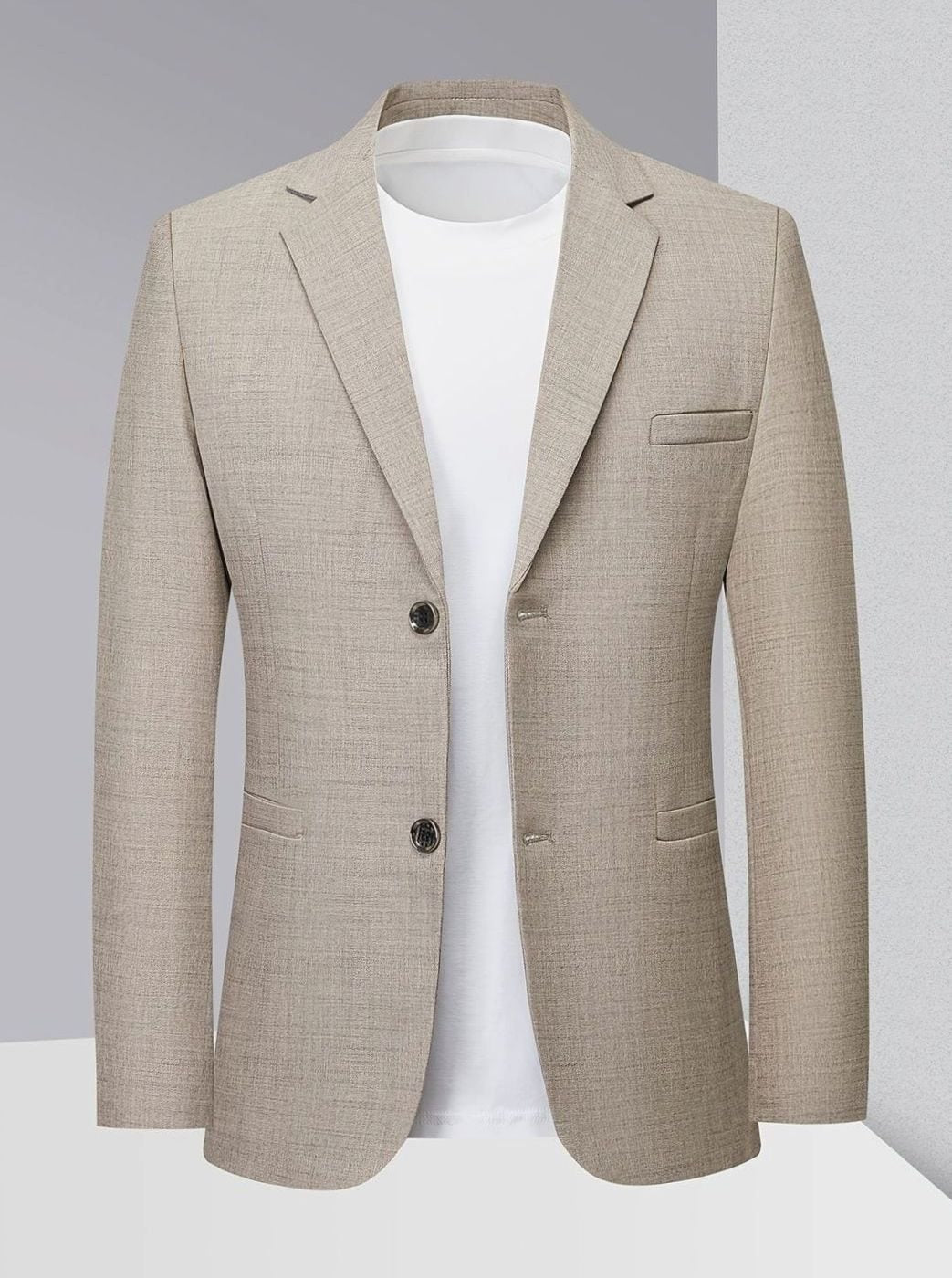 Herren Strukturierte Blazer-Jacke mit Revers-Kragen (8)