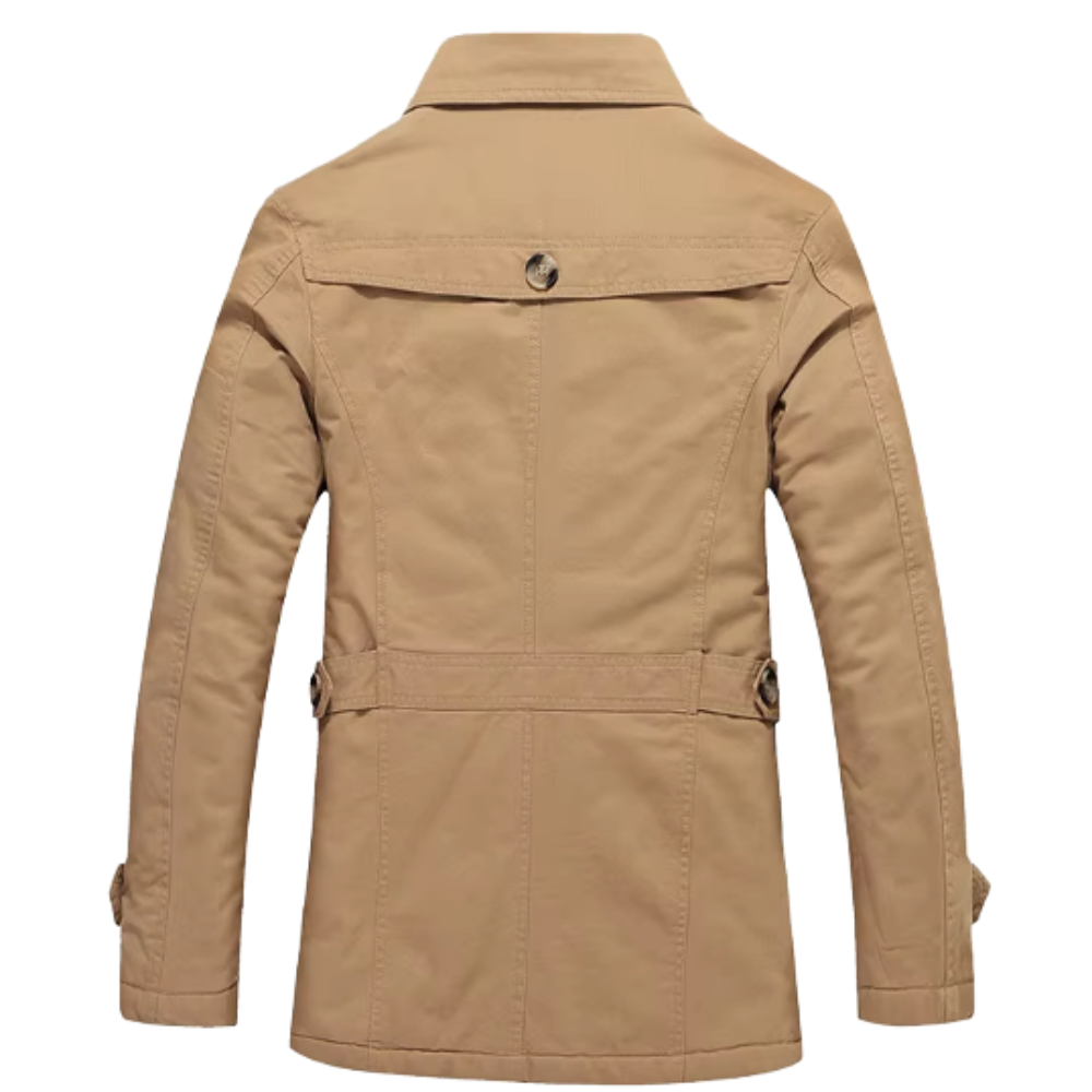 Herren Trench-Jacke gepolstert klassischer Schnitt (6)