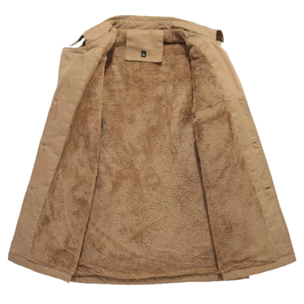 Herren Trench-Jacke gepolstert klassischer Schnitt (7)