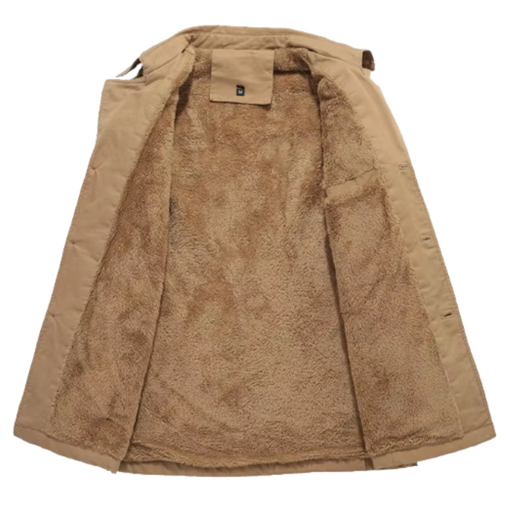 Herren Trench-Jacke gepolstert klassischer Schnitt (7)