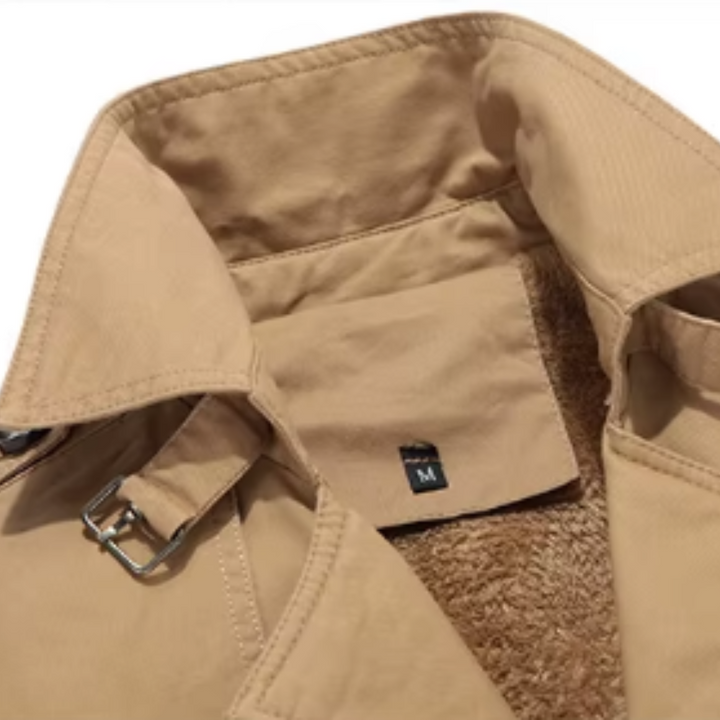 Herren Trench-Jacke gepolstert klassischer Schnitt (8)