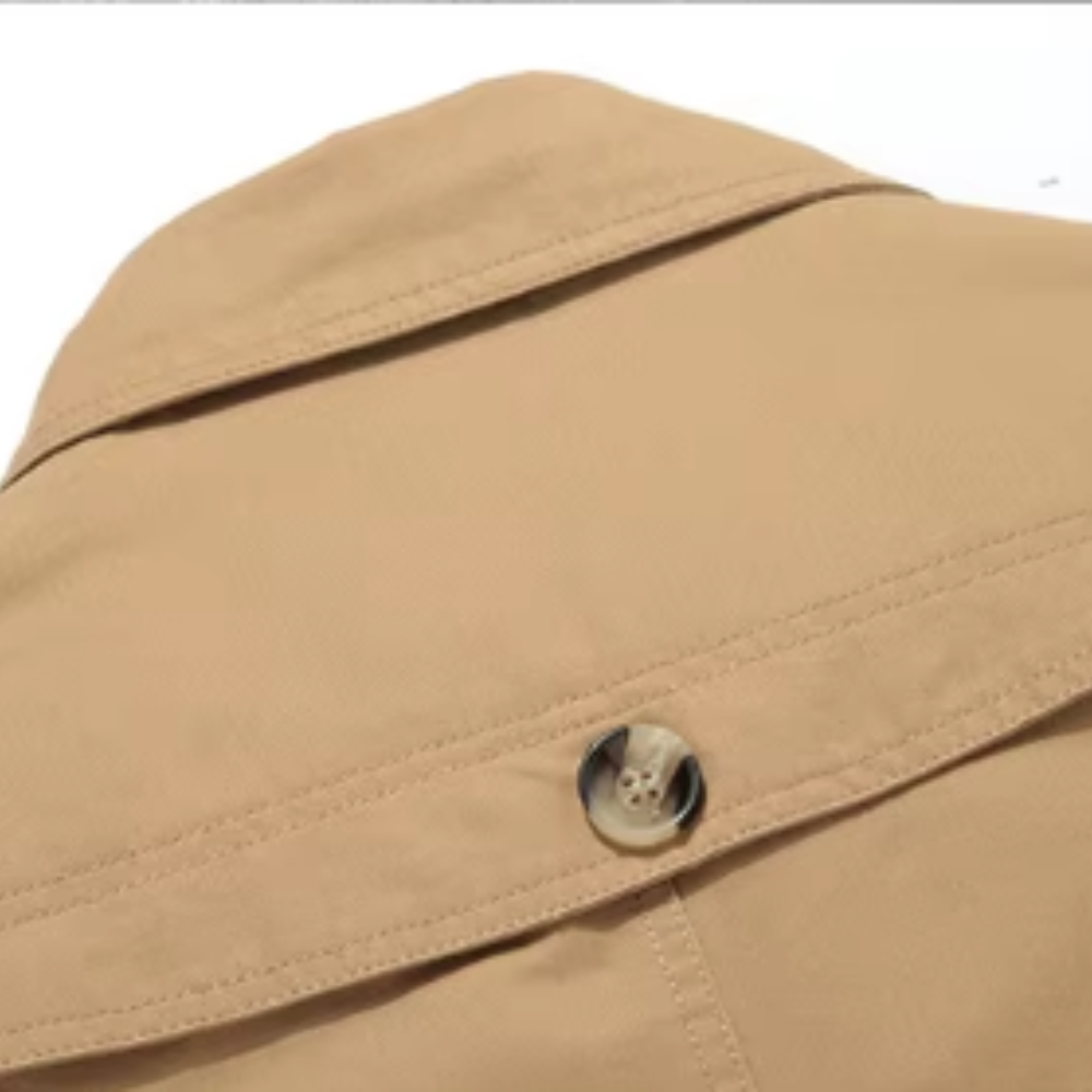 Herren Trench-Jacke gepolstert klassischer Schnitt (9)