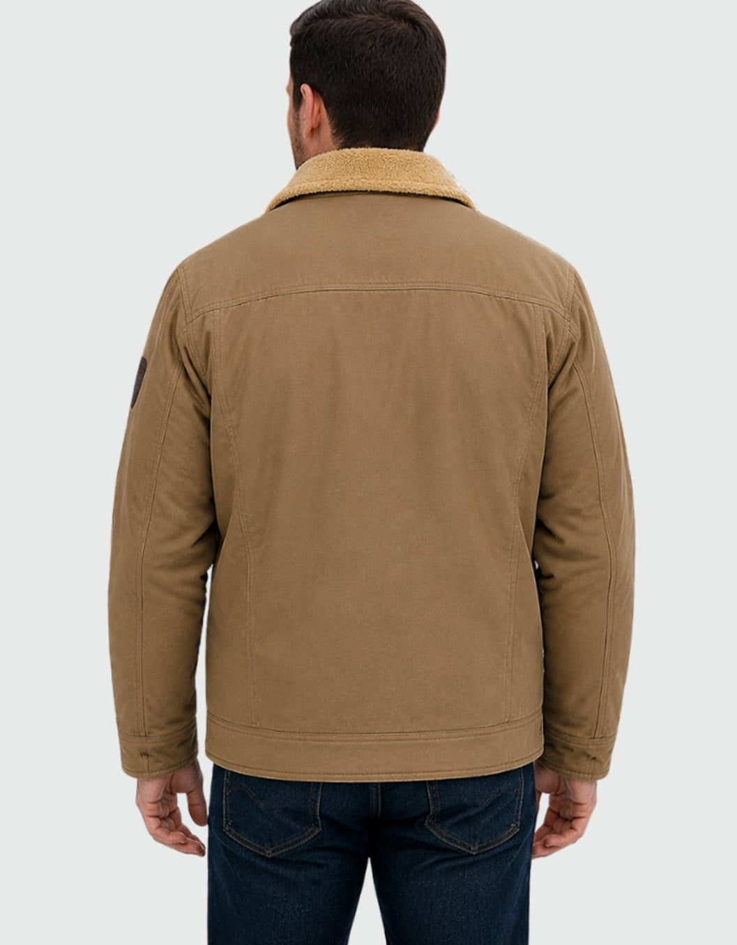 Herren Übergangsjacke aus Canvas mit Sherpa-Fütterung (4)