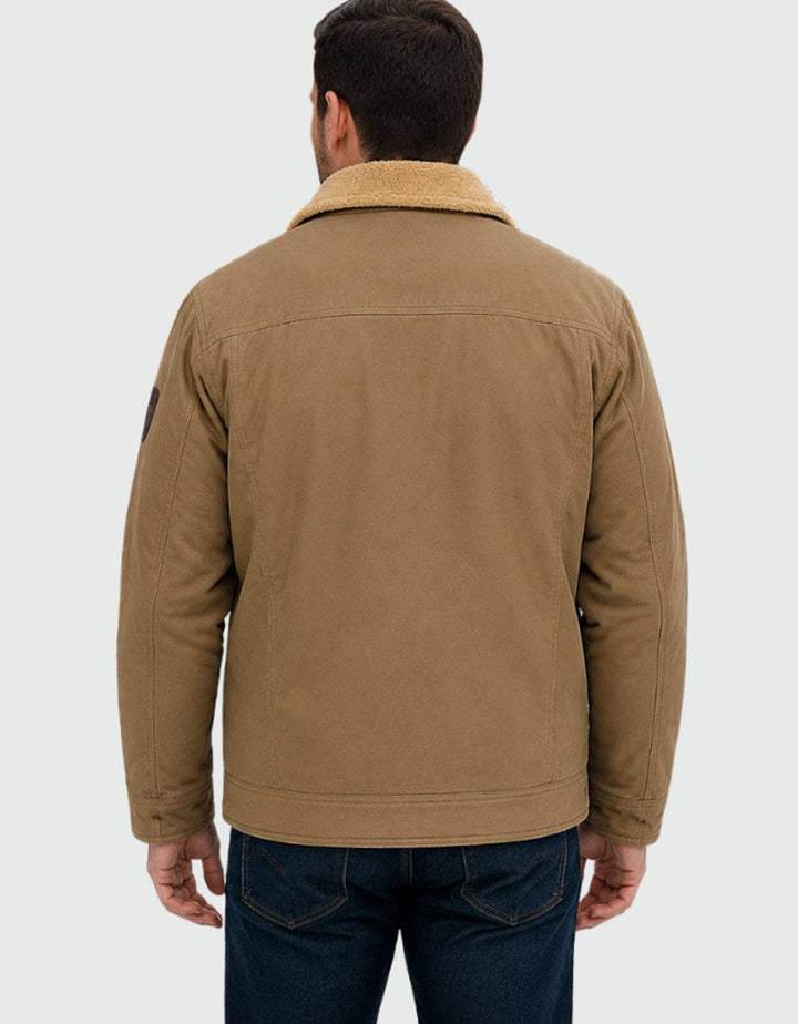 Herren Übergangsjacke aus Canvas mit Sherpa-Fütterung (4)