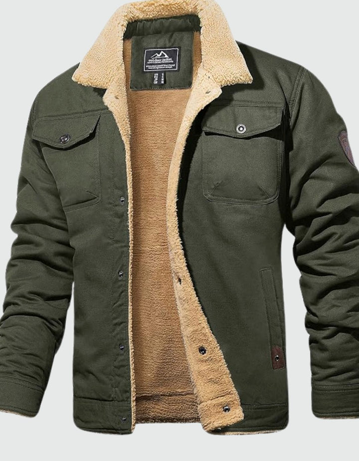 Herren Übergangsjacke aus Canvas mit Sherpa-Fütterung (8)