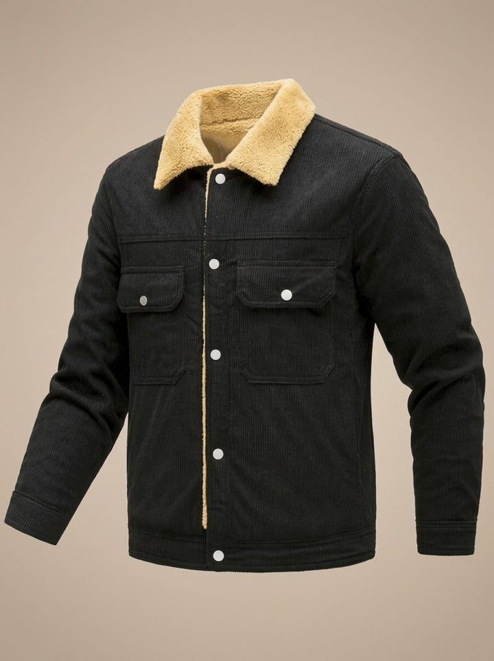 Herren Übergangsjacke aus Cord mit Sherpa-Futter (3)