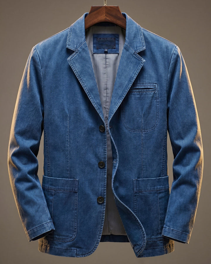 Herren Übergangsjacke im klassischen tailorierten Stil in Blau