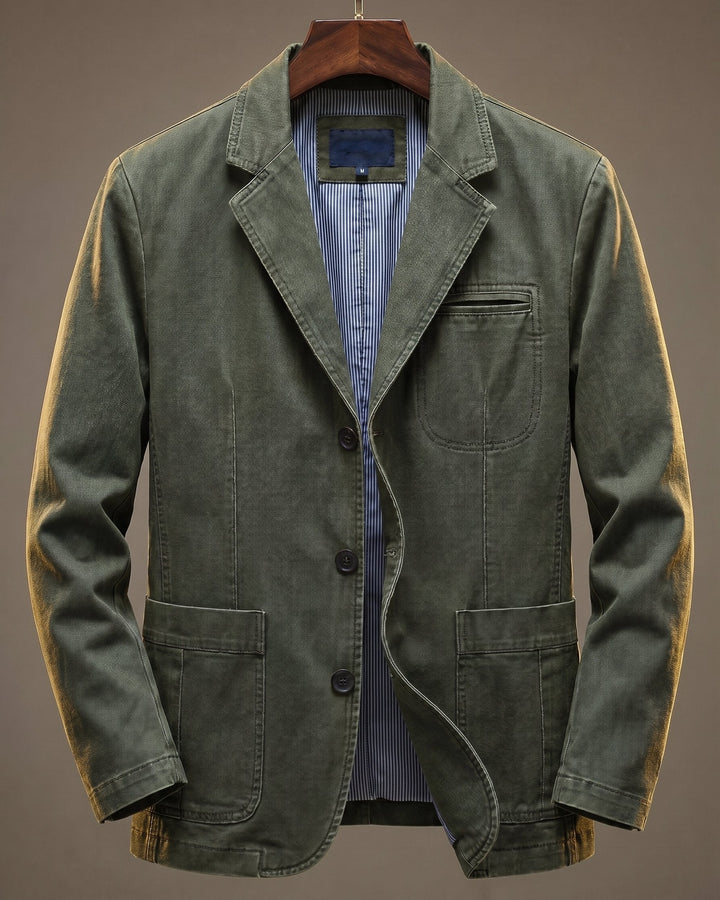 Herren Übergangsjacke im klassischen tailorierten Stil in Grün