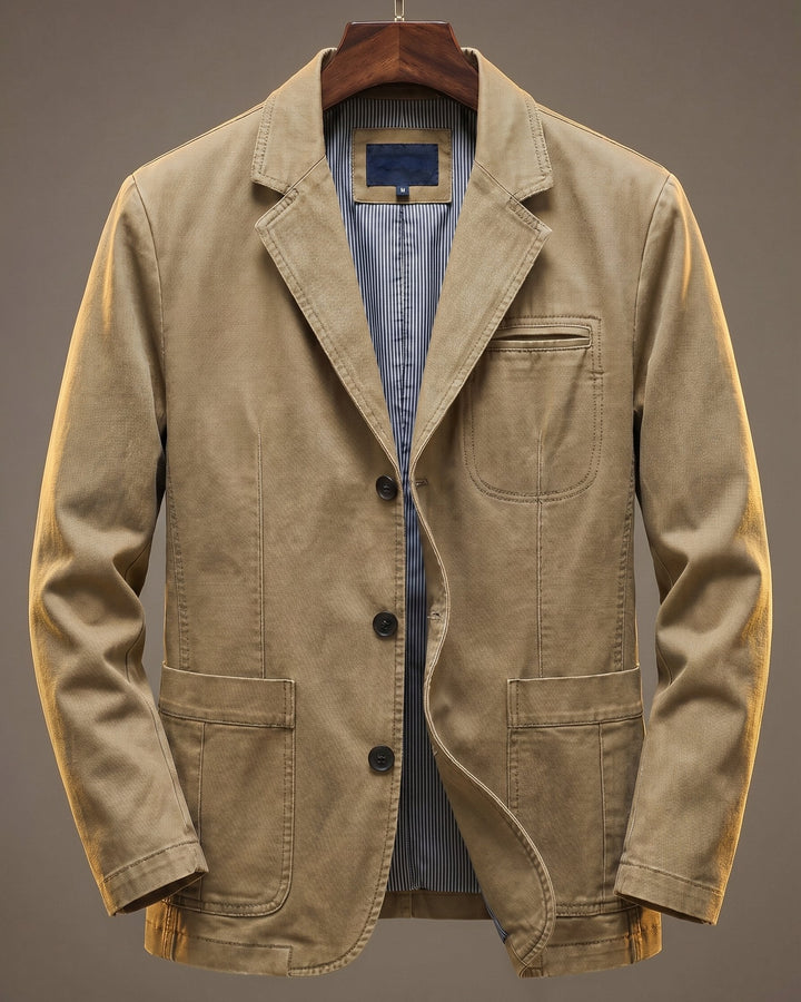 Herren Übergangsjacke im klassischen tailorierten Stil in Khaki