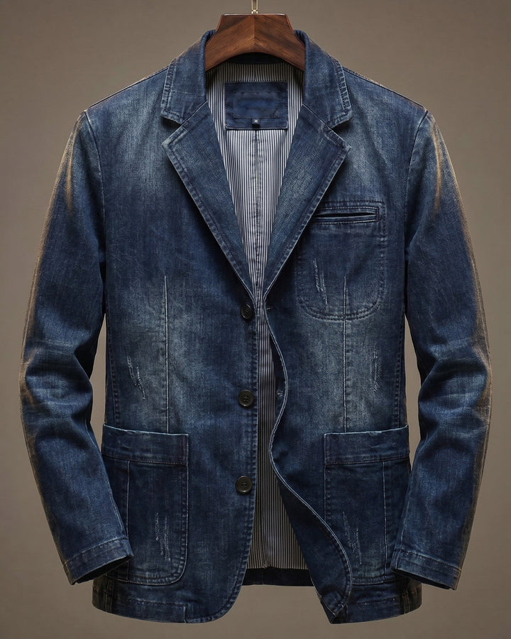 Herren Übergangsjacke im klassischen tailorierten Stil in Marineblau