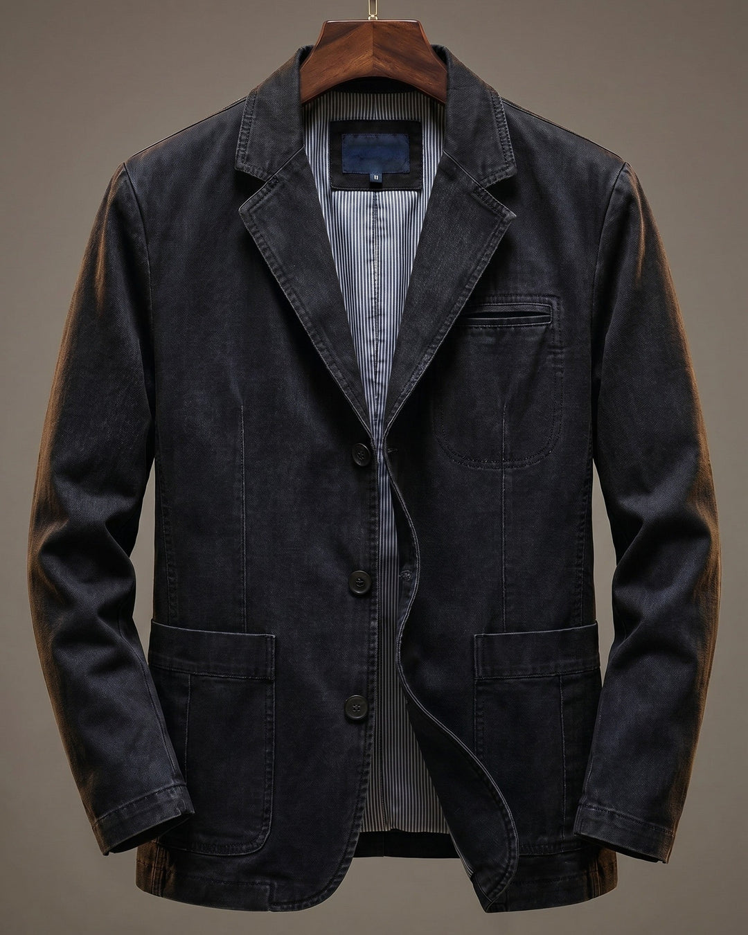 Herren Übergangsjacke im klassischen tailorierten Stil in Schwarz