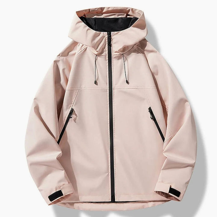 Herren Übergangsjacke leicht und wasserdicht mit Kapuze in Rosa