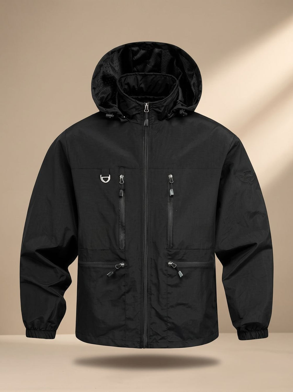 Herren Übergangsjacke mit Kapuze für variables Wetter in Schwarz