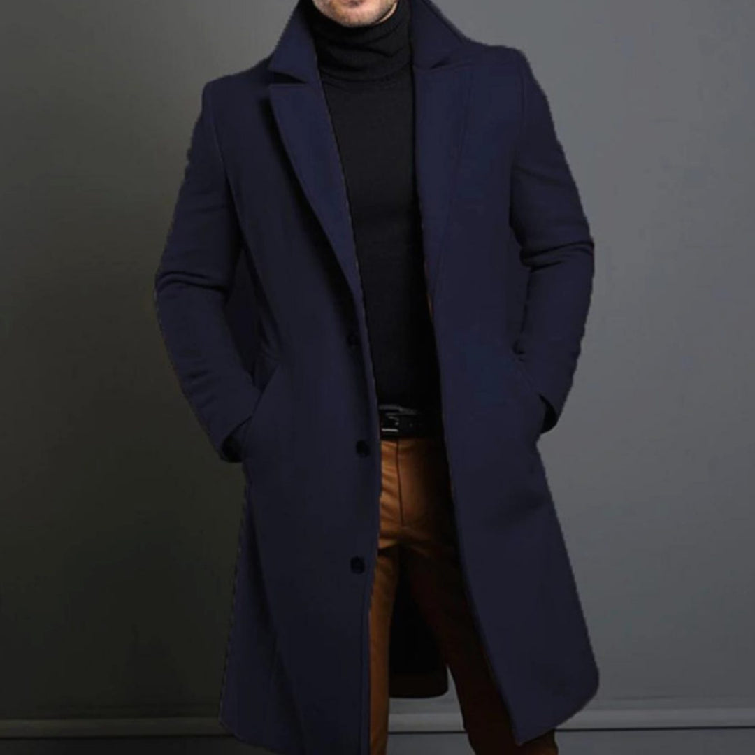 Herren Übergangsjacke Wolle Slim-Fit für Büro und Freizeit in Blau