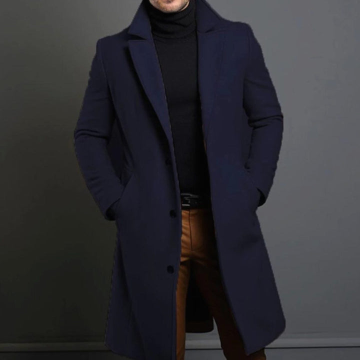 Herren Übergangsjacke Wolle Slim-Fit für Büro und Freizeit in Blau