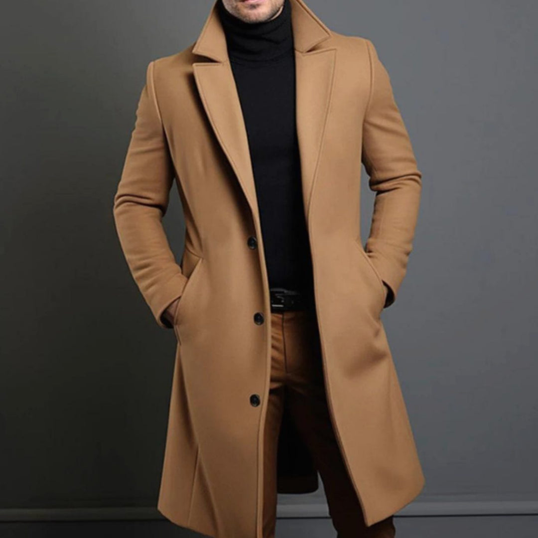 Herren Übergangsjacke Wolle Slim-Fit für Büro und Freizeit in Braun
