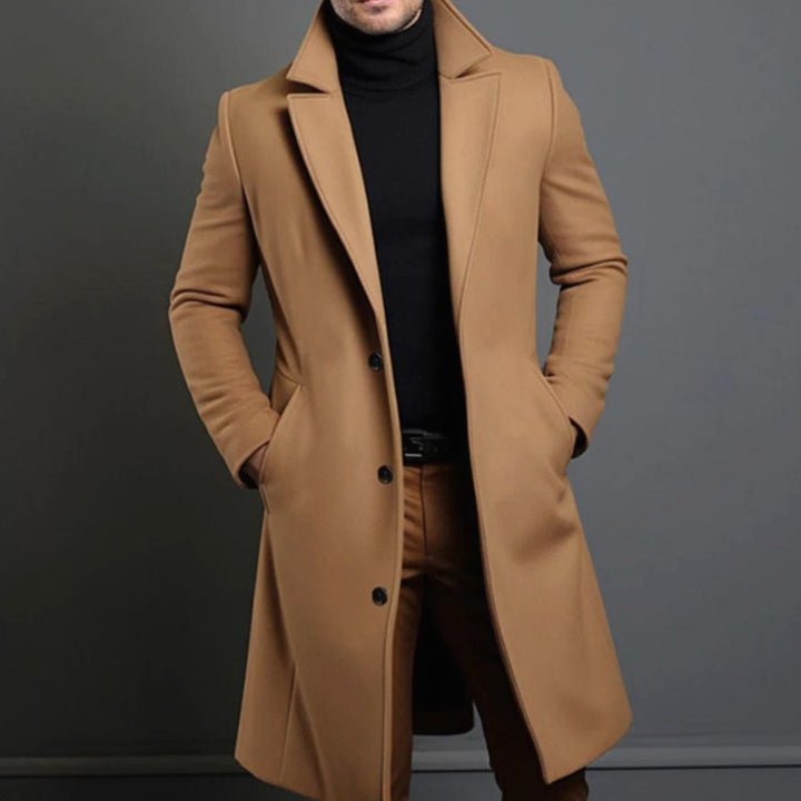 Herren Übergangsjacke Wolle Slim-Fit für Büro und Freizeit in Braun