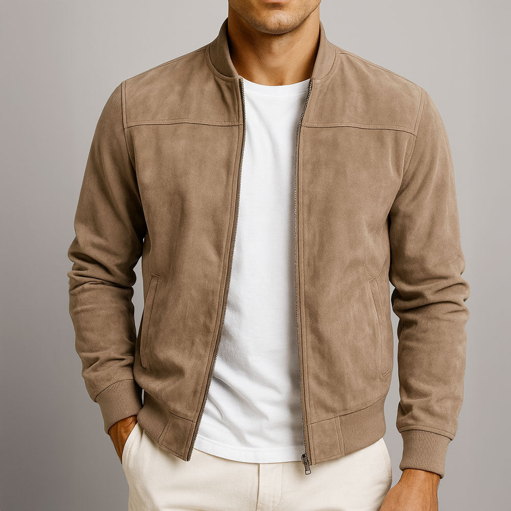Herren Urban Jacke im klassischen Bomber-Stil in Braun