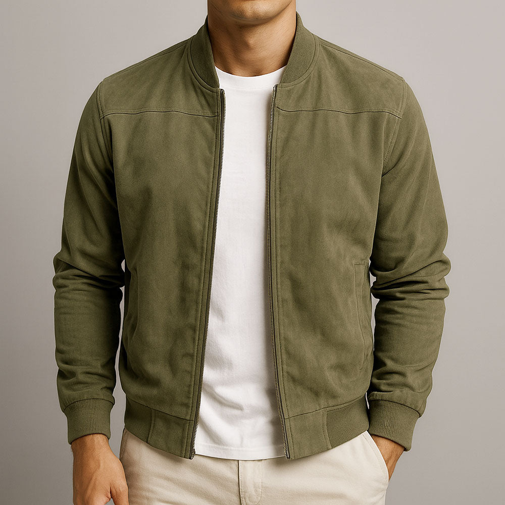 Herren Urban Jacke im klassischen Bomber-Stil in Grün