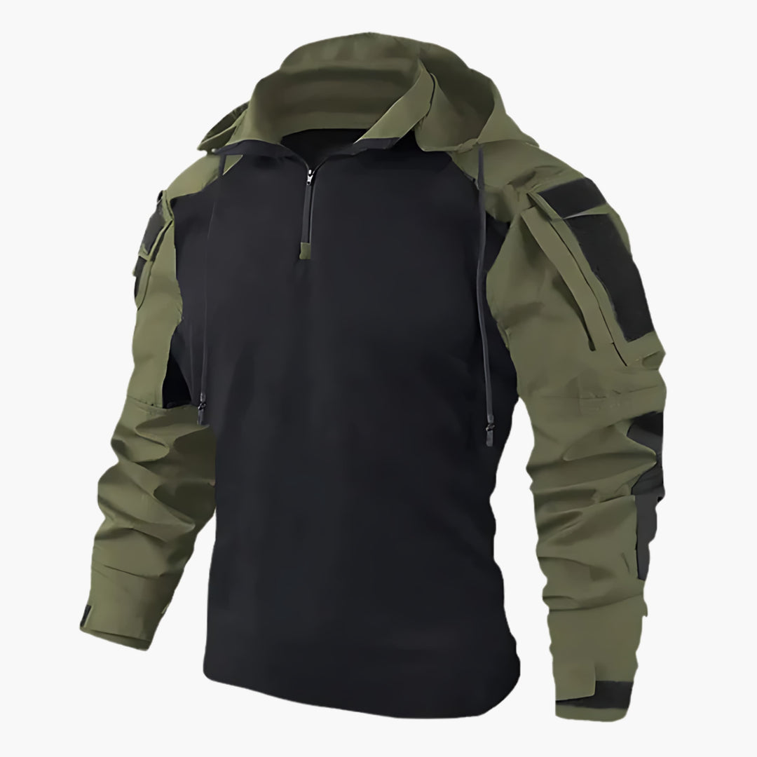Herren Utility Übergangsjacke mit Taktischem Design in Dunkelgrün