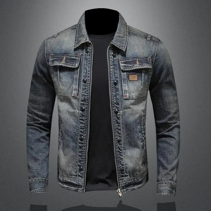 Herren Vintage Denimjacke im klassischen Retro-Stil