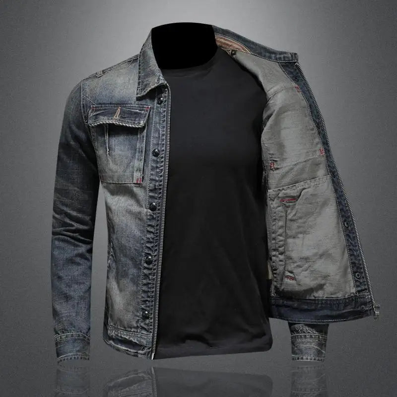 Herren Vintage Denimjacke im klassischen Retro-Stil (2)