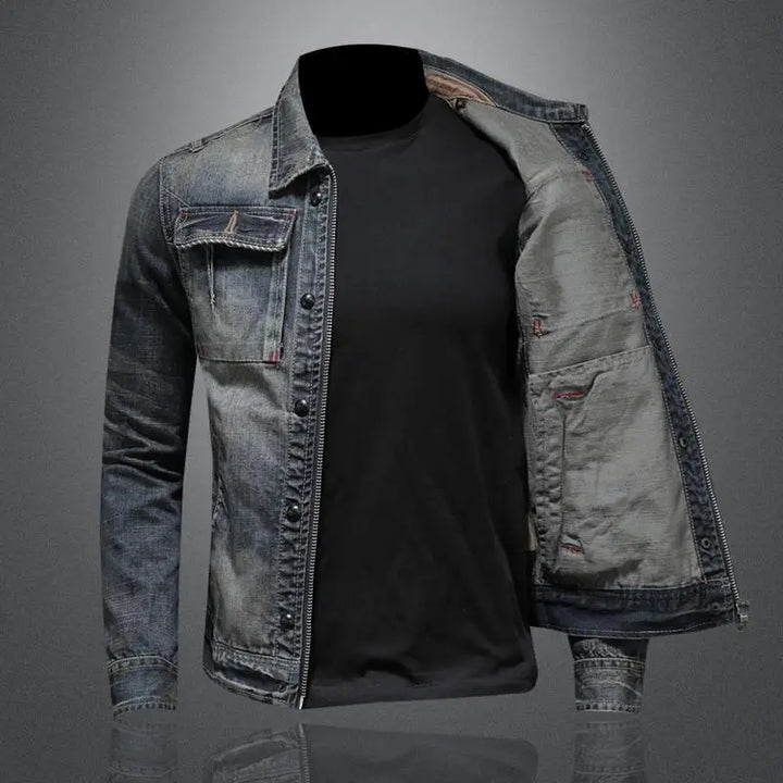 Herren Vintage Denimjacke im klassischen Retro-Stil (2)