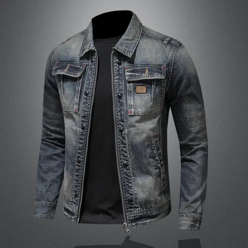Herren Vintage Denimjacke im klassischen Retro-Stil (3)