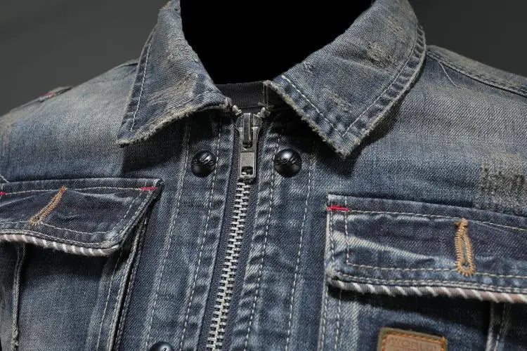 Herren Vintage Denimjacke im klassischen Retro-Stil (5)