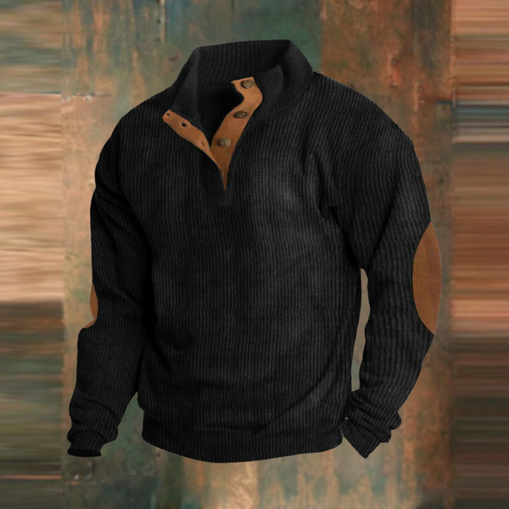 Herren Vintage Pullover mit lockerer Passform in Schwarz